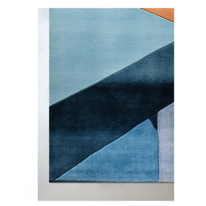 Bleu coloré moderne touffeté à la main laine de nouvelle-zélande tapis résistant aux taches conception abstraite douce bureau à domicile salon chambre d'enfants - Product Image 2