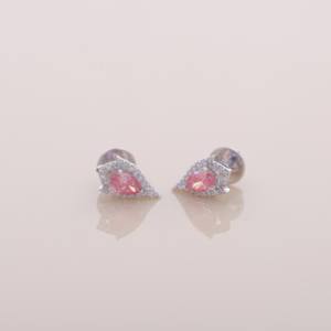 Boucles d'oreilles halo en diamant rose poire de 0,847 carats avec diamants ronds de 0,219 carats, or rose jaune et blanc 14 carats, bijoux fins - Product Image 2