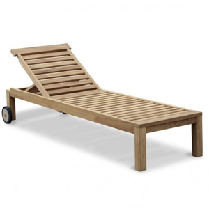 Meubles d'extérieur commerciaux en bois de teck imperméable Chaise longue chaise lit de plage pour patio jardin chalet cour plage - Product Image 1