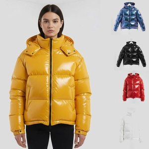 Shine Hooded Puffer Jacket 100% Nylon Waterproof Eco-Friendly Glossy <b>Bubble</b> <b>Coat</b> Warm & Stylish Winter Outerwear Front Logo 2026 - Product Image 6