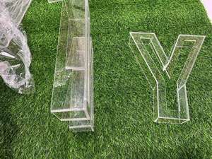 BOYANG Lettres <span class=keywords><strong>en</strong></span> acrylique transparent de haute qualité de 3 mm, taille et couleur personnalisables, pliage à chaud, lettres creuses gravées, publicité, centre commercial, bureau - Product Image 5