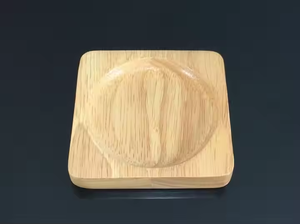 Sous-verres classiques en bois faits à la main, tapis ronds avec taille personnalisable par Crescent Crafts - Product Image 2