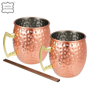 2024 Latest Design Moscow Mule <b>Travel</b> <b>Mug</b> Custom Stainless Steel <b>With</b> Copper Plating & Gold <b>Handles</b> for Back to School - Product Image 2