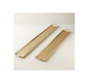 Juego de 2 bandejas de aluminio para servir alimentos, bandeja para servir té y café de Color Dorado de la más alta calidad para accesorios de mesa - Product Image 3