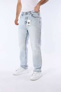 Pantalones vaqueros rectos vintage ajustados para hombre, pantalones casuales elásticos ecológicos, pantalones vaqueros de cintura media, ropa de calle, logotipo de moda - Product Image 5