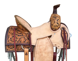 Juego de sillas de montar de cuero genuino de primera calidad, combinación perfecta para carreras de inglés de resistencia occidental para montar a caballo - Product Image 2