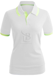 Nouvelle arrivée meilleure qualité 2025 femmes blanc vert mode deux boutons polo femmes chemise de sport avec Logo personnalisé - Product Image 4
