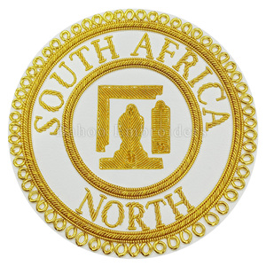 Insignia de vestido provincial de artesanía masónica, alambre de lingote dorado bordado a mano para personas mayores de gran rango, insignia de delantal masónico Premium - Product Image 1