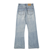 Jean pour homme taille haute ample à rivets, coupe bootcut, couleur unie, de marque de créateur, personnalisé, délavé clair, pour toutes les saisons et les vacances