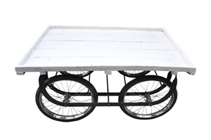 Maison Jardin Rangement Et Organisation Accessoires Chariot Décoratif Blanc Peint Affichage Portable En Bois Stockage 4 Roues Chariot - Product Image 6