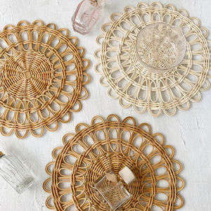 ทนทานและเป็นมิตรกับสิ่งแวดล้อมหวาย Placemat ปิดภาคเรียน/ชาร์จ Plater/wal ตกแต่งสำหรับงานแต่งงาน/โต๊ะรับประทานอาหารหัตถกรรม - Product Image 5