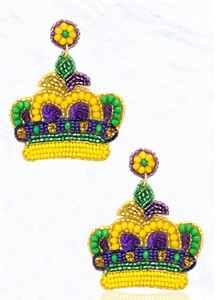 Mardi gras Fashion Jewellery <b>Glass</b> Bead Embroidered Earrings From India Handmade Earrings for Women and <b>Girls</b> Classic Look - Product Image 6