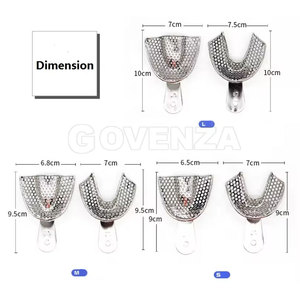 Juego de Bandejas de Impresión Dentales Manuales de Acero Inoxidable, 6 Piezas con Orificios, Agarre Ergonómico, Instrumentos Profesionales para Dentistas - Product Image 6