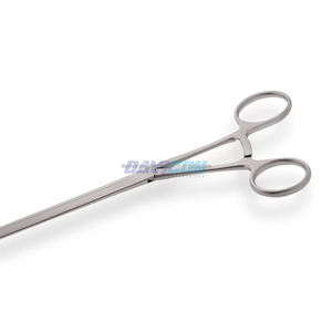 เครื่องมือหนีบหลอดเลือดแบบส่องกล้องผ่าหลังอก ทำจากเหล็กกล้าไร้สนิม ยี่ห้อ DeBakey ขนาด 105 มม. แบบโค้ง ปากหนีบ 2x3 แบบไม่ทำให้เกิดการบาดเจ็บ ขนาดแกน 10 มม. พร้อมระบบ Ratchet ความยาวใช้งาน 28.5 ซม. 15 นิ้ว - Product Image 4