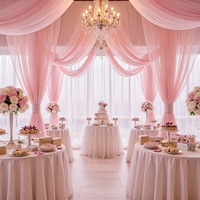 Voilage de plafond en mousseline pour mariage, rideau en tissu transparent et doux pour la décoration de salles de fête et de banquets, approvisionnement en gros