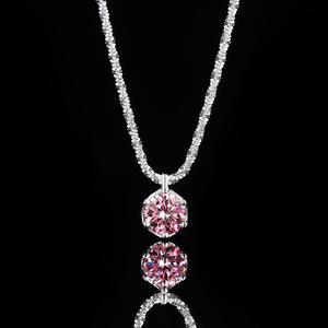 925 Sterling Zilveren Moissanite Hanger Ketting Voor Vrouwen Galaxy Sieraden Met Maan Splash Star <span class=keywords><strong>River</strong></span> Kleur - Product Image 3