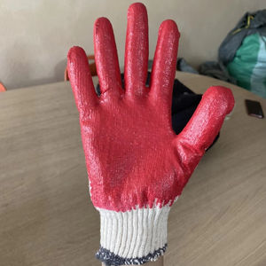 Vietnamese Rubber Coated Gloves Anti-Cut Anti-Slip Safety Working Gloves with <b>Latex</b> Semi-Coating Reusable Cotton for Gardening - Product Image 1