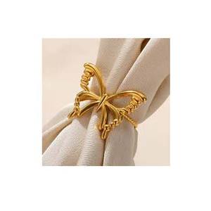 Luxe Espace Casual Valentine Minimaliste Affaires Bébé Ronds De Serviette À La Main Ronds De Serviette Or Papillon Conception - Product Image 1