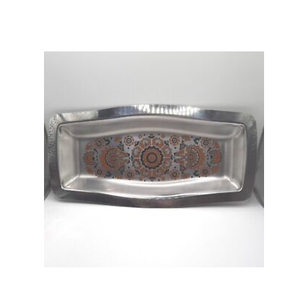 Restaurant Hôtel Portable Élégant Apéritif En Acier Inoxydable Plateau De Service Or brillant poli à moindre coût - Product Image 4