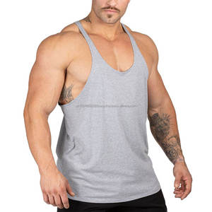 Camiseta sin Mangas para Hombre, Personalizable, de Algodón, para Fitness, Color Liso, para Entrenamiento de Verano - Product Image 2