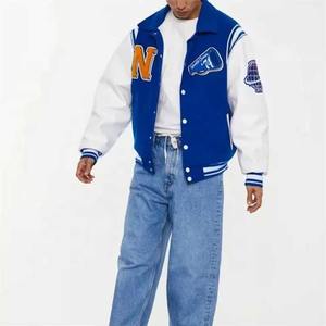 Chaqueta universitaria de lana de diseñador de talla grande personalizada para hombre, chaqueta universitaria de lana de invierno con puños acanalados y letras de chenilla bordadas - Product Image 3