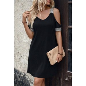 Jane's Women's Casual Off-Shoulder V-Neck Short Viscose Dress for <b>Summer</b> Daily and Evening Wear. - Product Image 1