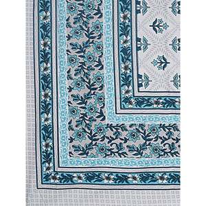 Turquoise Blue 100% Cotton Classic <b>Floral</b> <b>Sheet</b> Set with 1 Pillow Cover (BSB1093) - Product Image 4