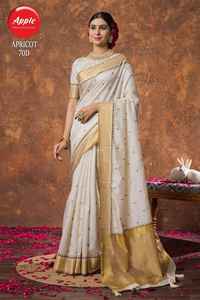 Saris de lino puro de primera calidad para mujer, Lino suave con diseño de textura rica, uso diario, ropa de oficina, saris hermosos festivos - Product Image 3