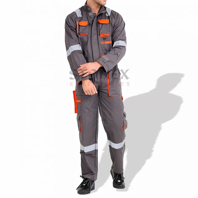 맞춤형 용접기 엔지니어링 남성 유니폼 작업복 전체 반사 불꽃 하드 착용 작업복 전체