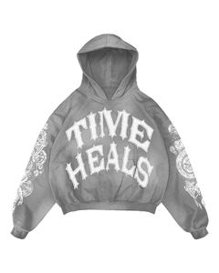 Patch personnalisé broderie poids lourd lavage à l'acide Vintage surdimensionné à capuche en détresse pour hommes sweat à capuche d'hiver hommes fabricant - Product Image 1
