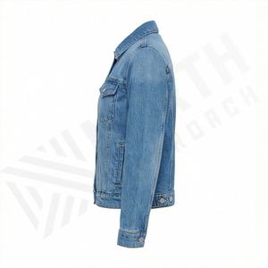 Veste en jean slim fit pour femme, couleur délavée personnalisée, tissu extensible, détails de couture élégants, vêtement décontracté tendance - Product Image 3