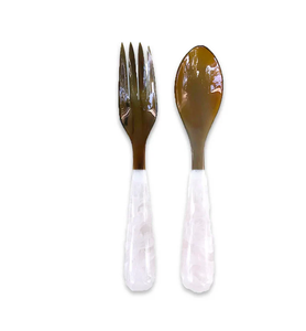 Cubiertos exclusivos de servidor de ensalada de cuerno de Búfalo, utensilios de madera ecológicos exigentes personalizados, cuchara, mango de resina - Product Image 6