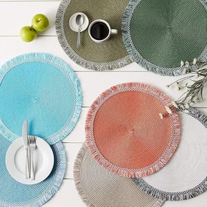 La mejor vajilla tejida ecológica decorativa, mantel de mesa redonda para fiestas, decoración del hogar y otras funciones, mantel individual - Product Image 5