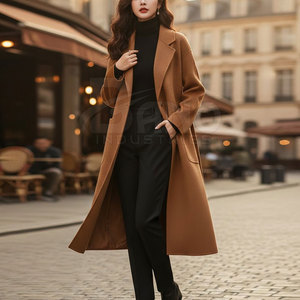 Nouvelle conception Vente en gros Manteau trench long et fin pour femmes à double boutonnage Respirant Écologique Mode Vêtements d'hiver - Product Image 4