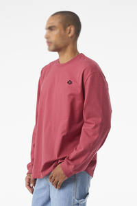 T-shirt à manches longues en jersey simple de coton rose poussiéreux unisexe lavé à la machine, respirant, vêtement d'été, vente en gros - Product Image 4