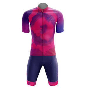 Tri traje de triatlón personalizado unisex transpirable Anti-UV azul y negro Primavera Verano ciclismo equipo con cremallera en el pecho - Product Image 5