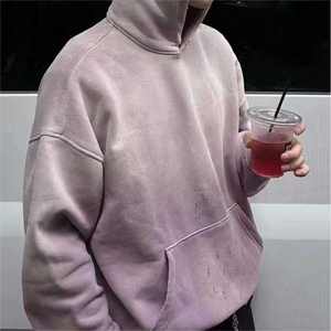 Sweat à capuche personnalisé vieilli vintage lavé avec peinture 360gsm lourd grande capuche sweat à capuche soleil délavé teinture vêtements de rue - Product Image 5