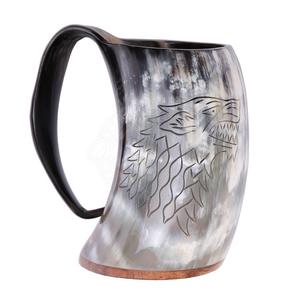 Auténtica Taza Vikinga Ecológica de Cuerno de Búfalo Hecha a Mano, Grado Alimenticio, Estilo Medieval, Religiosa, Feng Shui, Taza de Cerveza con Diseño Animal - Product Image 2