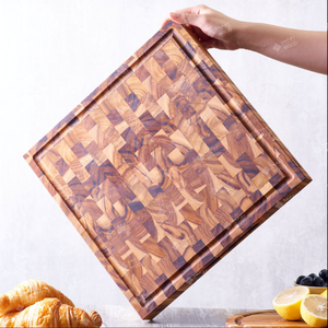 Planche à découper en bois de teck à grain bout - Carré et rectangulaire - Taille personnalisée - Prix d'usine OEM - Écologique - Product Image 2