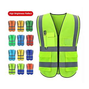 Gilet de sécurité haute visibilité pour hommes, réflecteur Xxxl, vêtements industriels de construction, 100% polyester, vert foncé, avec poches et fermeture éclair - Product Image 4