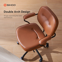 SIHOO L3 une chaise de bureau en cuir ergonomique et élégante avec dossier incurvé et soutien lombaire intégré