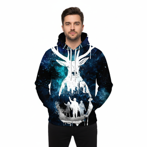 Sudaderas con capucha con estampado gráfico frontal bordado personalizado para hombre ropa de calle informal sudaderas 350gsm grueso 100% algodón polar ajuste Regular - Product Image 6