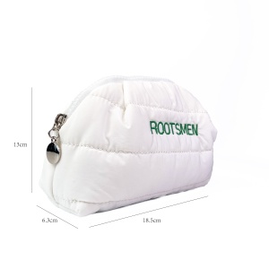 Luxury Quilted Nylon Makeup Puffy Cosmetic Bag Custom Logo Zipper Closure Fashionable Puffed <b>Clutch</b> Case Travel Storage - Product Image 3
