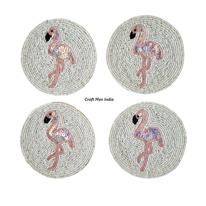 Posavasos de Diseño Festivo con Bordado de Cuentas Hecho a Mano, Elegante y Moderno para Decoración de Mesa de Comedor, un Toque Único de la India - Product Image 3