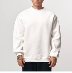 Sweat-shirt à col rond en molleton de coton avec logo personnalisé, taille XS pour homme, doublé, pour la salle de sport, le sport, le fitness, décontracté, streetwear d'hiver, écologique, rapide - Product Image 1