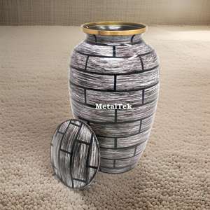 Urne funéraire classique en briques brossées peintes à la main, nouvelle urne commémorative pour cendres humaines ou d'animaux, urnes funéraires décoratives en métal - Product Image 6