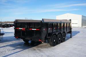Used 2-3 Ton Wholesale Hydraulic Rear Tipper Dump Trailer 14 Ft Steel Full Trailer Truck Use 7x14 2 Axles 4 Wheels <b>WALKER</b> - Product Image 3