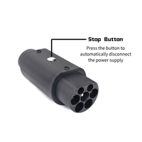 Nouvel adaptateur de chargeur EV Sixpence 16A/32A Type 2 Type 1 avec bouton d'arrêt, compatible Tesla Model, 230V/380V