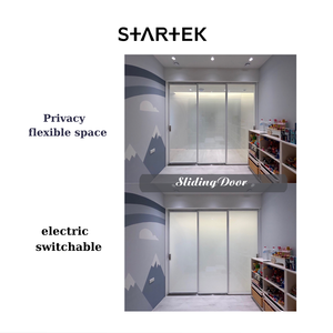 Vidrio electrónico PDLC con patrón de curva para cocina-comedor para decoración e iluminación en uso de pared cortina - Product Image 2