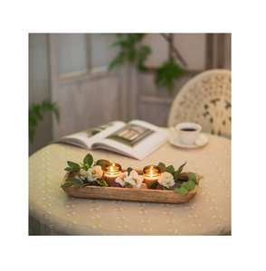 ชามแป้งทำจากไม้แบบโบราณชามแป้งสำหรับตกแต่งบ้านใช้ในห้องครัว - Product Image 2